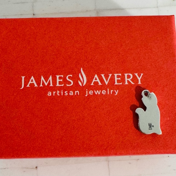 James Avery Silver Cat Charm - Picture 2 of 3